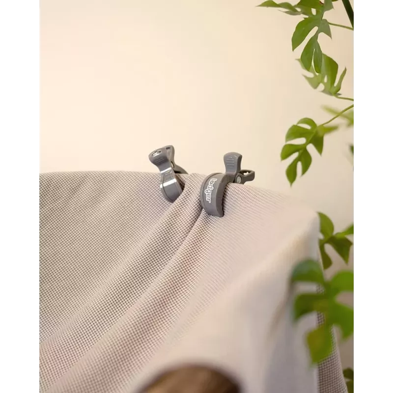 Lodger Clip vystyklų segtukai medvilniniam vystyklui (2 vnt.), Carbon