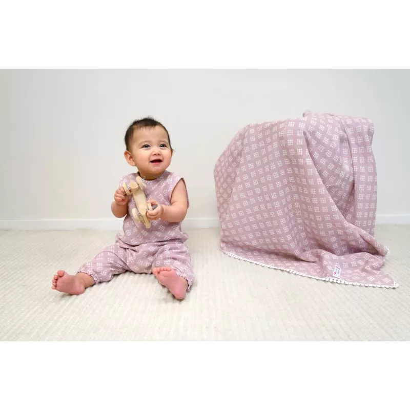 Lodger Hipster Tribe muslino vasariniai kūdikių hipsterio kelnės, rožinės, 62 cm
