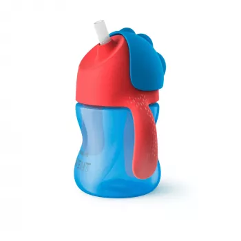 Philips AVENT šiaudelių puodelis su lanksčiu šiaudeliu, 200 ml, 9 mėn.+, mėlynas