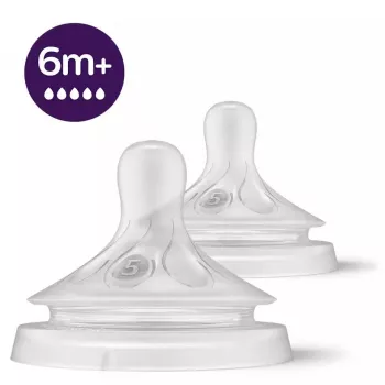 Philips Avent Natural Response silikoniniai žindukai, labai greitas srautas, 6 mėn.+, 2 vnt.