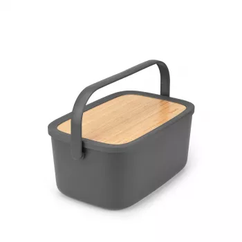 Brabantia Roll Top duonos dėžė, matinė tamsiai pilka, 2 kepalų talpa, plieninė