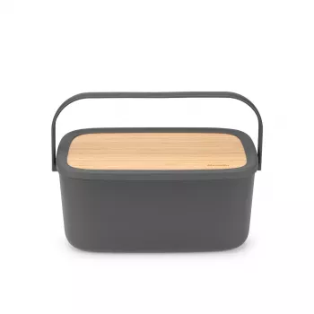 Brabantia Roll Top duonos dėžė, matinė tamsiai pilka, 2 kepalų talpa, plieninė