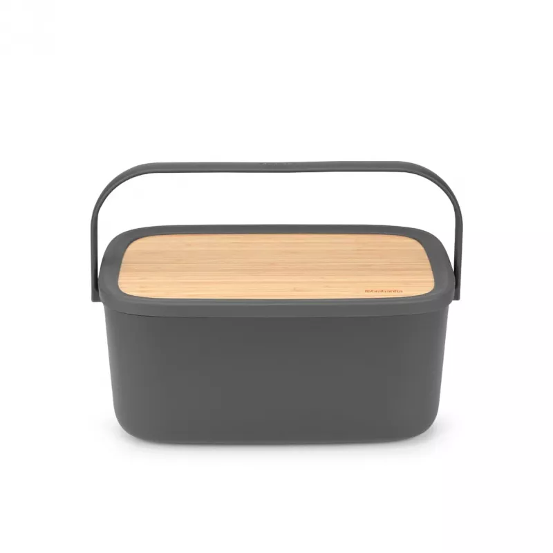 Brabantia Roll Top duonos dėžė, matinė tamsiai pilka, 2 kepalų talpa, plieninė