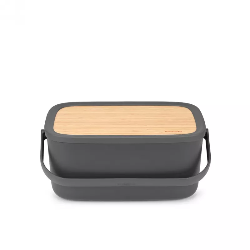 Brabantia Roll Top duonos dėžė, matinė tamsiai pilka, 2 kepalų talpa, plieninė