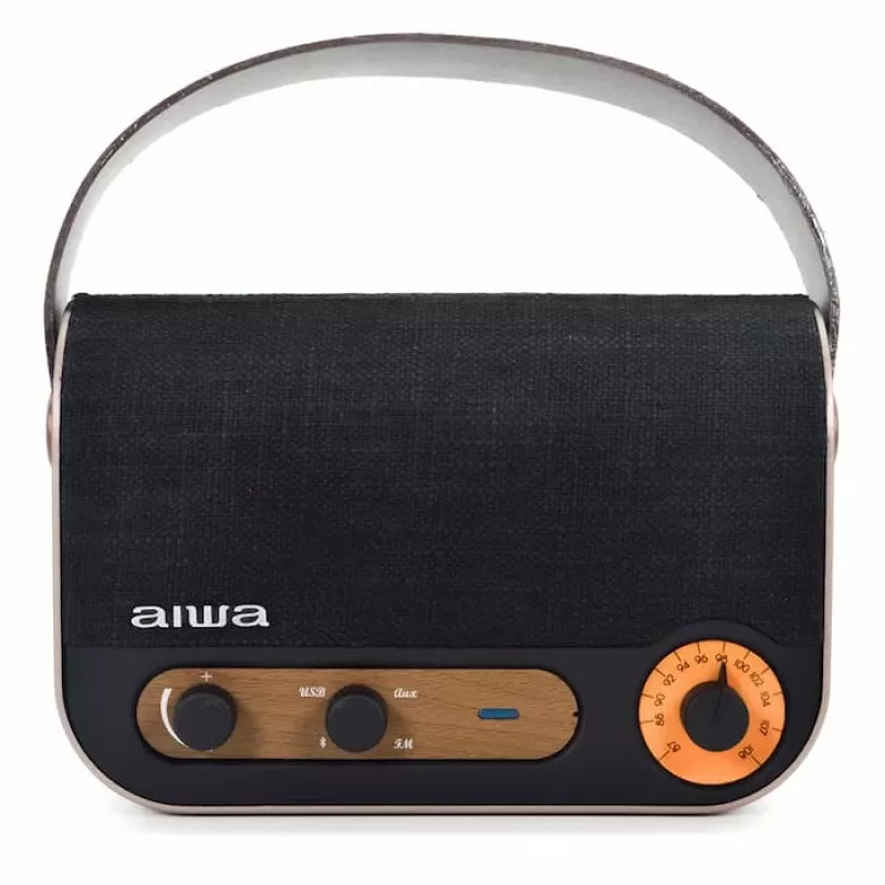 AIWA RBTU-600 nešiojamasis Bluetooth radijas su FM, USB, AUX-in, MicroSD, įkraunama baterija