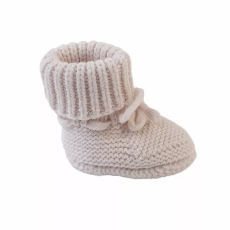 Lodger Slipper Folklore merino vilnos kūdikių šlepetės, beržo spalvos, 0-6 mėnesių