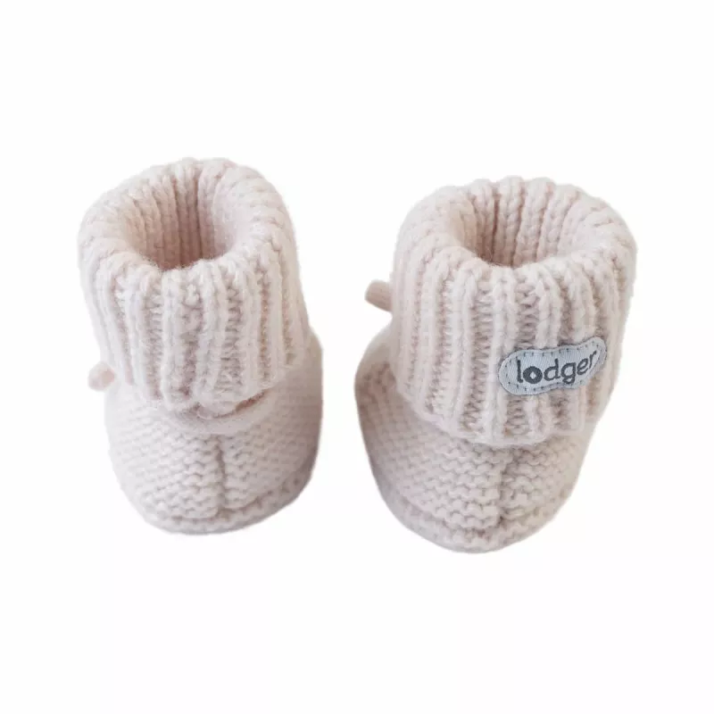 Lodger Slipper Folklore merino vilnos kūdikių šlepetės, beržo spalvos, 0-6 mėnesių
