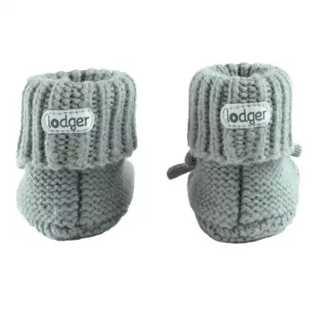 Lodger Slipper Folklore merino vilnos kūdikių šlepetės, šilko spalvos, 0-6 mėn.