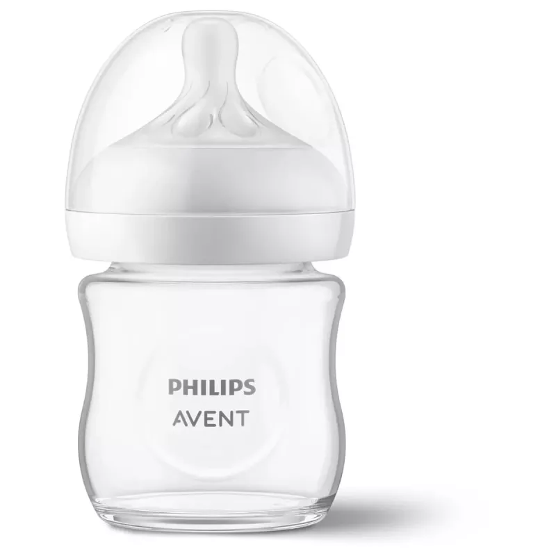 Philips Avent Natural Response stiklinis kūdikio buteliukas 125 ml su naujagimio čiulptuku, 0m+