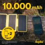 Aqiila Powerbird BS10 saulės energijos bankas 10000 mAh juodas ir oranžinis