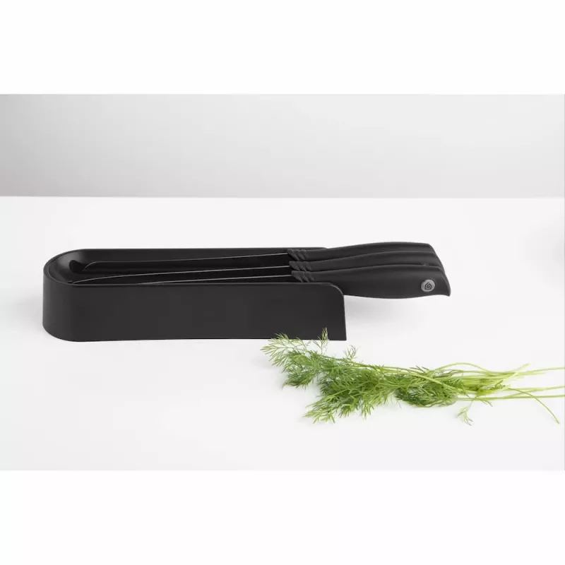 Brabantia Tasty+ peilių rinkinys su dėklu stalčiuje, tamsiai pilkas, 3 peiliai