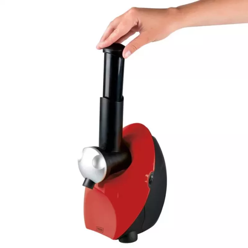 Trebs 99283-B šerbeto gaminimo aparatas su šaldymo dubeniu, 1,5 L, raudonas