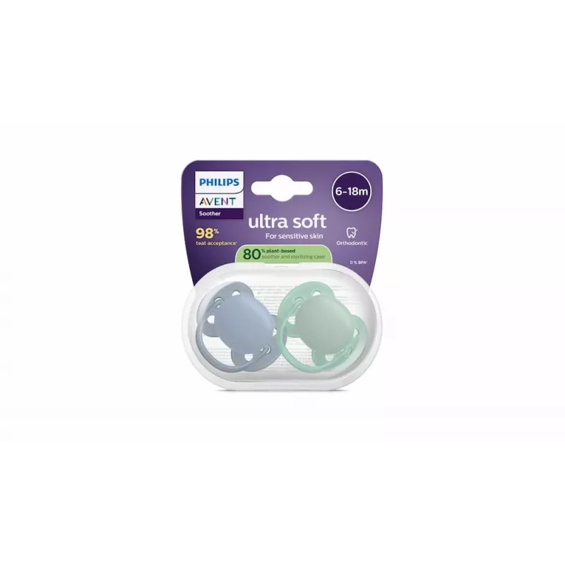 Philips Avent Ultra Soft žindukas 6-18 mėnesių, 2 vnt., berniukui
