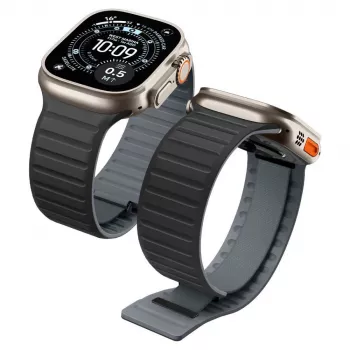 Spigen Athlex Air M laikrodžio dirželis, skirtas Apple Watch 44/45/46/49mm - juodas/pilkas