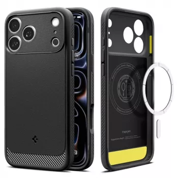 Spigen Rugged Armor Mag MagSafe dėklas, skirtas iPhone 18 Pro Max / 17 Pro Max, matinis juodas