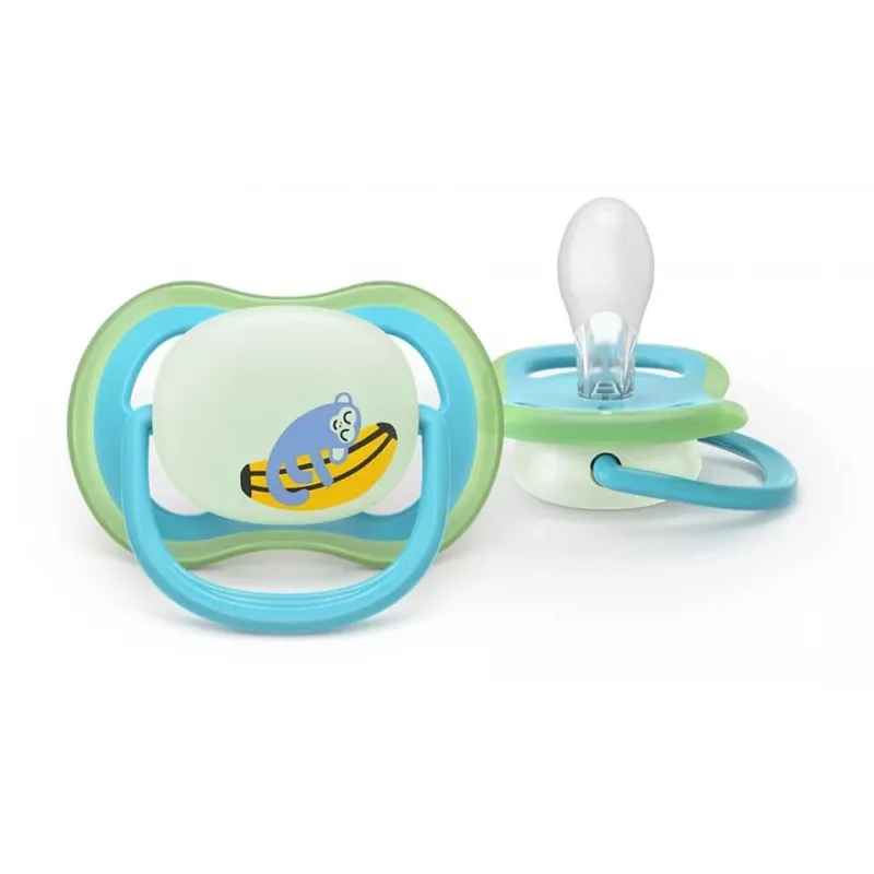 Philips Avent Ultra Air Night žindukas 6-18 mėn., 2 vnt., berniukui, šviečiantis tamsoje