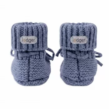 Lodger Slipper Merino vilnos kūdikių šlepetės, Storm, 0-6 mėn.