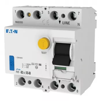 EATON PXF-63/4/03-B liekamosios srovės grandinės pertraukiklis, 63A, 4 polių, 300mA, B tipo 300303