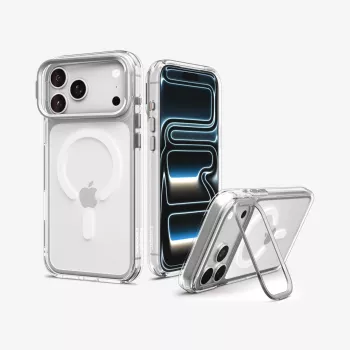 SPIGEN Ultra Hybrid Optik S MagSafe dėklas, skirtas iPhone 17 Pro Max / 18 Pro Max - skaidrus/sidabrinis