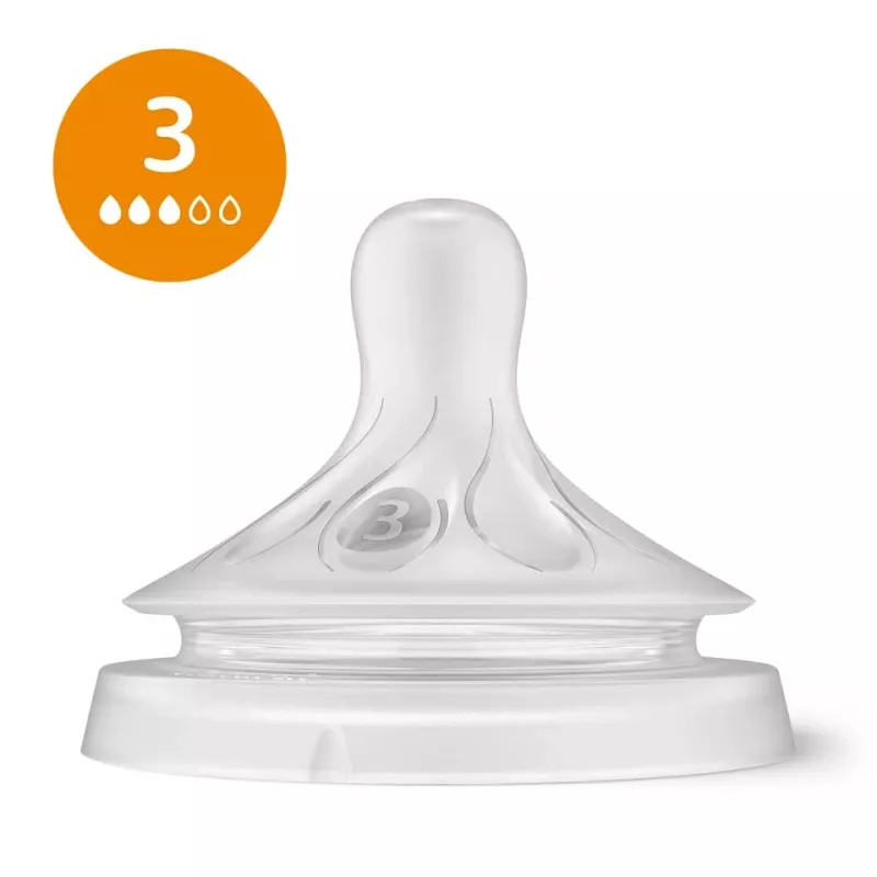 Philips Avent Natural Response kūdikių buteliukų silikoniniai žindukų rinkinys (3 vnt., 3 srautas, nuo 1 mėn.)