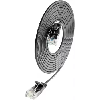 Wirewin Cat.6 SLIM-Light tinklo kabelis U/UTP 0,5m juodas (PKW-LIGHT-K6 0.5 SW)