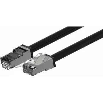 Wirewin lauko prievado kabelis Cat6A, anti-UV PUR apvalkalas, S/FTP, juodas RJ45 (PKW-OUT-SF-K6A-PUR 50.0)