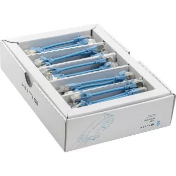 Wirewin SLIM-LS-K6A 0.1 BL 50 – Cat6A plonas eterneto tinklo kabelis, 0,1 m, U/FTP, mėlynas, 50 vnt. paketas