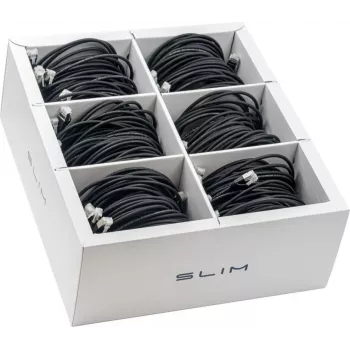 Wirewin SLIM-LS-K6A 1.0 BK 90 Cat6A U/FTP plonas eterneto tinklo kabelis, 1,0 m, juodas, 90 vienetų paketas
