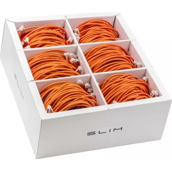 Wirewin SLIM-LS-K6A 0.5 OR 90 Cat.6A U/FTP plonas tinklo kabelis, 0,5 m, oranžinis, 90 vnt. paketas