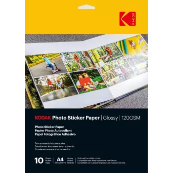 Kodak Photo Sticker Paper Gloss 120gsm A4 10 lapų (3510645)