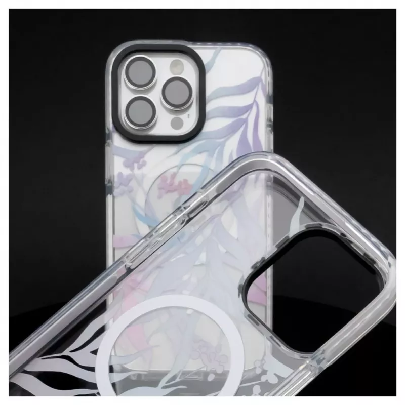 Evelatus Apple iPhone 15 Pro PC+TPU dėklas su MagSafe - individualus gėlių raštas