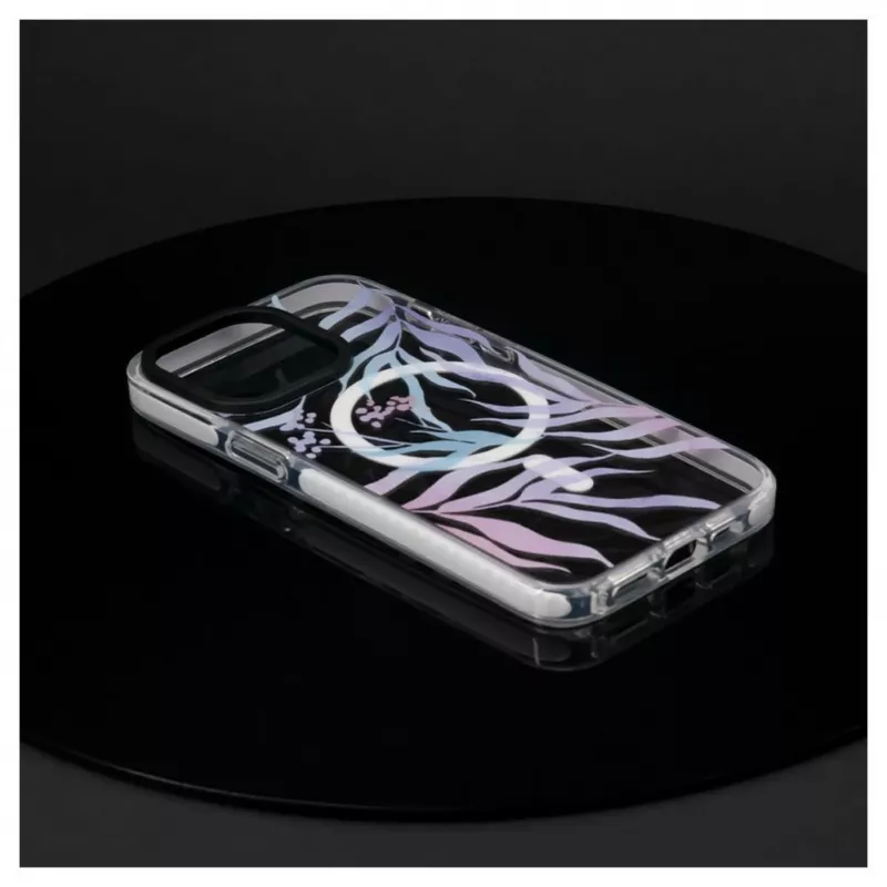 Evelatus Apple iPhone 15 Pro PC+TPU dėklas su MagSafe - individualus gėlių raštas