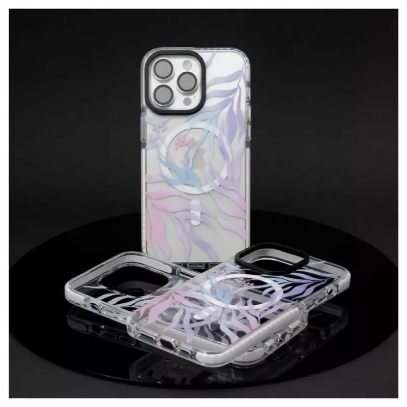 Evelatus Apple iPhone 15 Pro PC+TPU dėklas su MagSafe - individualus gėlių raštas