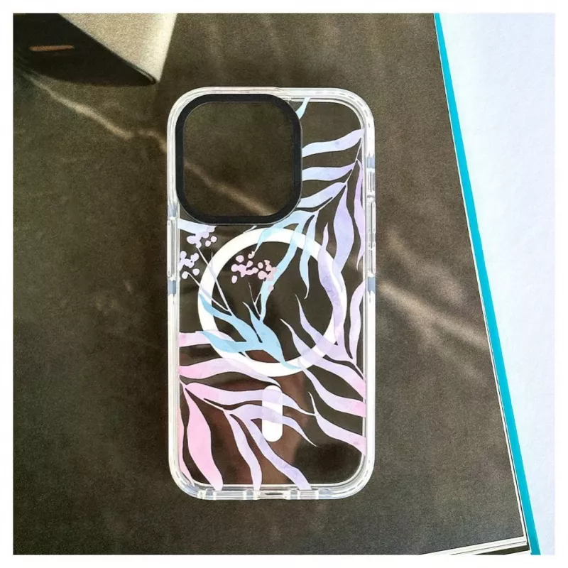 Evelatus Apple iPhone 15 Pro PC+TPU dėklas su MagSafe - individualus gėlių raštas