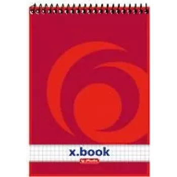 herlitz x.book spiralinis sąsiuvinis A5 languotas raudonas - 50 lapų 110536