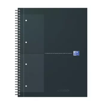 Oxford International Collegeblock sąsiuvinis, DIN A4+, languotas, kietais viršeliais, spiralinis įrišimas, 80 lapų, suderinamas su SCRIBZEE 400191148
