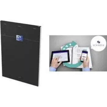 Oxford Smart bloknotas, DIN A4, languotas, 80 lapų, juodas 400191246