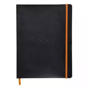 RHODIA RHODIARAMA sąsiuvinis B5 su linijomis juodas dirbtinės odos 80 lapų 117502C