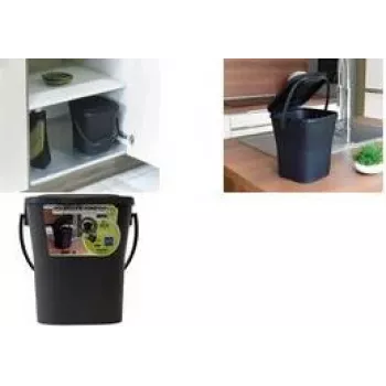EDA KOMPOST 6L antracito spalvos komposto kibiras su dangteliu ir rankena, perdirbtas plastikas 013119 R G.ANT