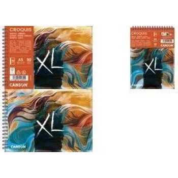 Canson XL Skizze Waves A5 eskizų knygelė, 90 gsm, 80 lapų, spiralinis įrišimas, tvirtas viršelis C507803000