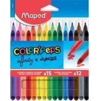 Maped INFINITY & COLOR'PEPS kombinuotas dailės rinkinys, 27 dalių, įvairių spalvų, kartoninė dėžutė 984744