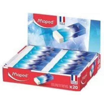 Maped ARCTIC plastikinis trintukas, baltas, 20 vienetų dėžutė, be ftalatų ir be PVC 116125
