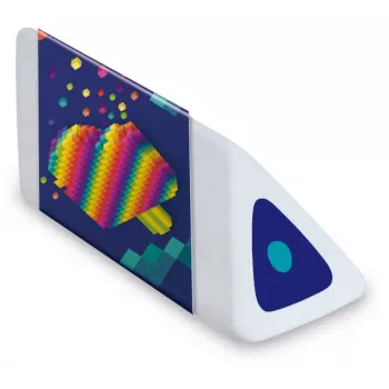Maped Pyramide PIXEL PARTY plastikinis trintukas, baltas, be ftalatų ir PVC, trikampio skerspjūvio, 24 vienetų demonstracinė dėžutė 119523