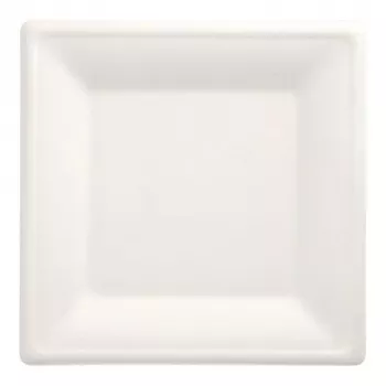PAPSTAR pure kvadratinės cukranendrių lėkštės 260 x 260 mm, 12 vnt. pakuotė, kompostuojamos, tinkamos mikrobangų krosnelei 89755