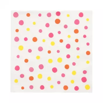 PAPSTAR spalvingų taškelių popierinės servetėlės, 330 x 330 mm, rožinės, 3 sluoksnių, 1/4 lankstymo, 20 servetėlių 88346