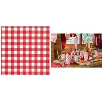 PAPSTAR Vichy Check raudonos/baltos 1 sluoksnio popierinės servetėlės, 330 x 330 mm, 1/4 lankstymo, 250 vienetų pakuotėje 88762