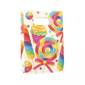 PAPSTAR Candies vakarėlio popierinis maišelis su rankena, 140 x 210 x 60 mm, blokinis dugnas, šoninė klostė, 1 vnt. (88862)