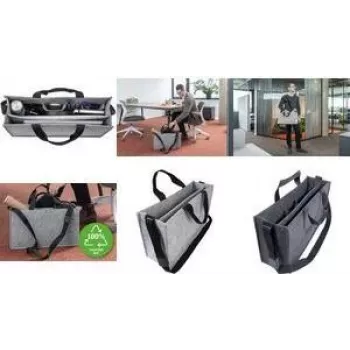 SIGEL Business Felt Bag Desk Sharing Bag Classic L, pilkos spalvos sintetinio veltinio, 2 nešiojimo rankenos ir reguliuojamas pečių diržas, 1 vnt. (BA409)