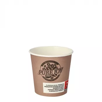 PAPSTAR Pure Joy popieriniai puodeliai gėrimams, 0,1 l, Ø 6 cm, su PLA danga (87866)