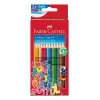 Faber-Castell Colour GRIP trikampiai spalvoti pieštukai, įvairių spalvų, 10 vienetų, minkštos rankenos zona, nesilaužiantis 3,3 mm švinas, vandeninės bazės lakas, promo dėklas 201585
